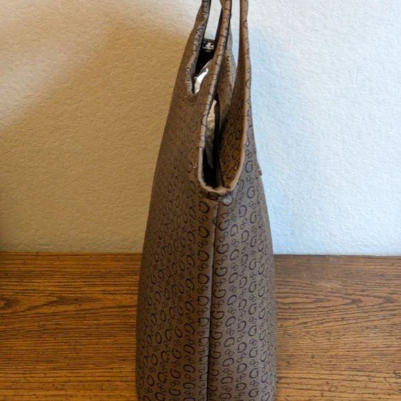 Guess Los Angeles Insulated Lunch Bag Tote Leather Brown Logo, Purse, Wedding - Picture 2 of 2